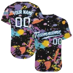 custom los angeles dodgers paint splatter black jersey best selling