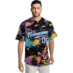 custom los angeles dodgers paint splatter black jersey best selling