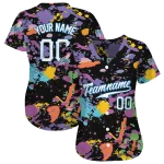 custom los angeles dodgers paint splatter black jersey best selling