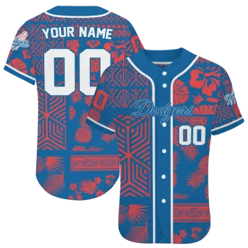 custom los angeles dodgers pineapple palm geo blue jersey best selling