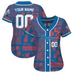 custom los angeles dodgers pineapple palm geo blue jersey best selling