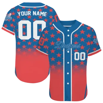 custom los angeles dodgers star burst red jersey best selling