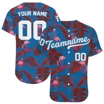 custom los angeles dodgers tropical flamingo blue jersey best selling