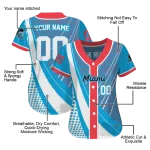 custom miami marlins curved stripes blue white jersey best selling