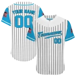 custom miami marlins pinstripe blue white jersey best selling