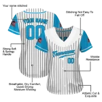 custom miami marlins pinstripe blue white jersey best selling