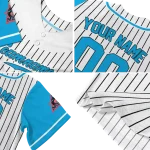 custom miami marlins pinstripe blue white jersey best selling