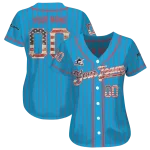 custom miami marlins vertical stripes blue jersey best selling