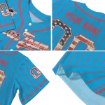 custom miami marlins vertical stripes blue jersey best selling