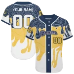 custom milwaukee brewers pattern drip navy blue white jersey best selling