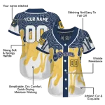 custom milwaukee brewers pattern drip navy blue white jersey best selling