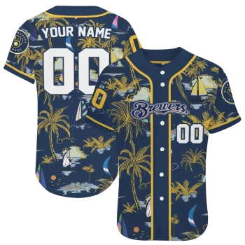 custom milwaukee brewers sailboat island navy blue jersey best selling