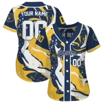 custom milwaukee brewers splash swirl navy blue jersey best selling