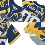 custom milwaukee brewers splash swirl navy blue jersey best selling