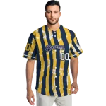 custom milwaukee brewers stripe paint navy blue jersey best selling