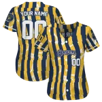 custom milwaukee brewers stripe paint navy blue jersey best selling