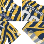 custom milwaukee brewers stripe paint navy blue jersey best selling