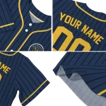 custom milwaukee brewers stripe pattern navy blue jersey best selling