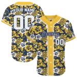 custom milwaukee brewers tropical hibiscus yellow jersey best selling