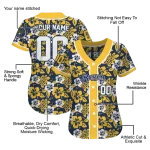 custom milwaukee brewers tropical hibiscus yellow jersey best selling