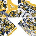 custom milwaukee brewers tropical hibiscus yellow jersey best selling