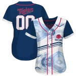 custom minnesota twins arrow fade navy white jersey best selling