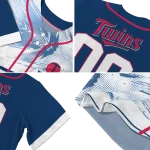 custom minnesota twins arrow fade navy white jersey best selling