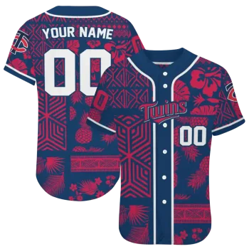 custom minnesota twins pineapple palm geo navy jersey best selling