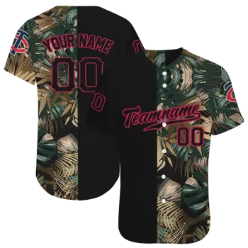 custom minnesota twins tropical foliage black jersey best selling