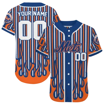 custom new york mets blazing stripes blue jersey best selling