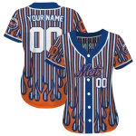 custom new york mets blazing stripes blue jersey best selling