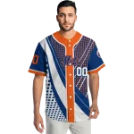 custom new york mets curved stripes blue white jersey best selling