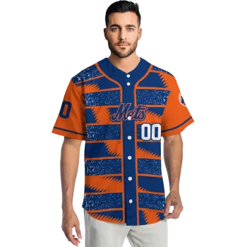custom new york mets edgy stripes blue jersey fashion forward