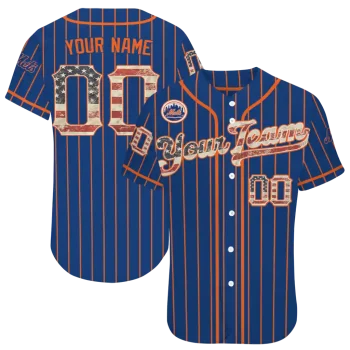 custom new york mets vertical stripes blue jersey best selling