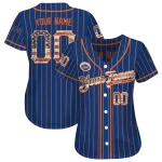 custom new york mets vertical stripes blue jersey best selling