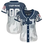 custom new york yankees pattern drip navy white jersey best selling