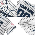 custom new york yankees pinstripe lines white jersey best selling