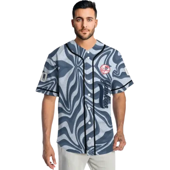 custom new york yankees psychedelic curves navy jersey fashion forward