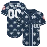 custom new york yankees snowflake festive navy jersey best selling