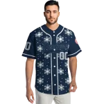 custom new york yankees snowflake festive navy jersey best selling