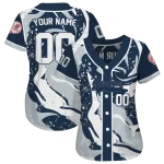 custom new york yankees splash swirl navy jersey best selling