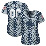 custom new york yankees squares grid navy jersey best selling