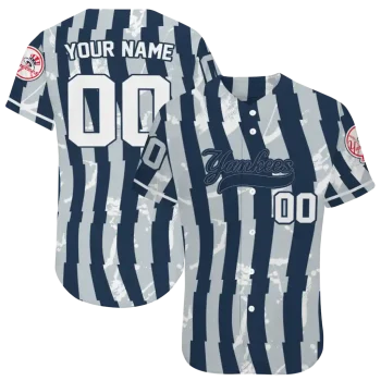 custom new york yankees stripe paint navy jersey best selling