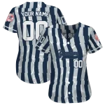custom new york yankees stripe paint navy jersey best selling