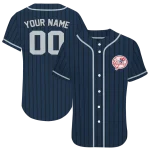 custom new york yankees stripe pattern navy jersey best selling