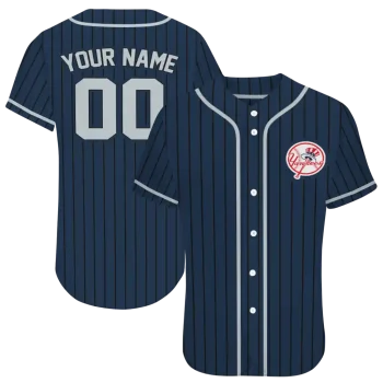 custom new york yankees stripe pattern navy jersey best selling