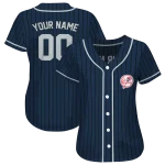 custom new york yankees stripe pattern navy jersey best selling