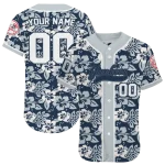 custom new york yankees tropical hibiscus gray jersey best selling