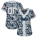 custom new york yankees tropical hibiscus gray jersey best selling