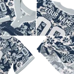 custom new york yankees tropical hibiscus gray jersey best selling